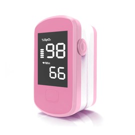 Fingertip Pulse Oximeter,Blood Oxygen Saturation Monitor for Kids Adults, High Accuracy O2 Meter for All Skin,Included Battery & Lanyard (Pink)