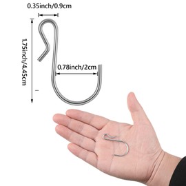 Funrous S Shaped Metal Hooks Clip, Stainless Steel Hangers, Indoor/Outdoor, Bathroom/Kitchen Lights, DIY Crafts, Key Chain, Silver (80 Pieces)