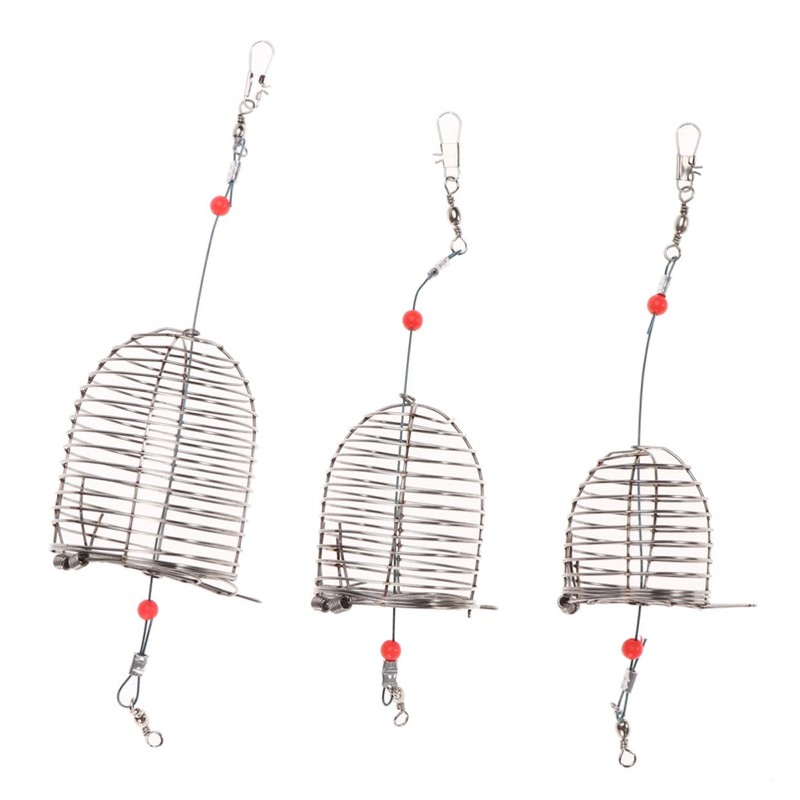 OHPHCALL Stainless Steel Bait Cages Set Lure Feeder Bait Trap