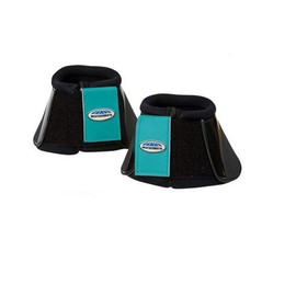 Weatherbeeta Impact Bell Boots, Black/Turquoise, Full
