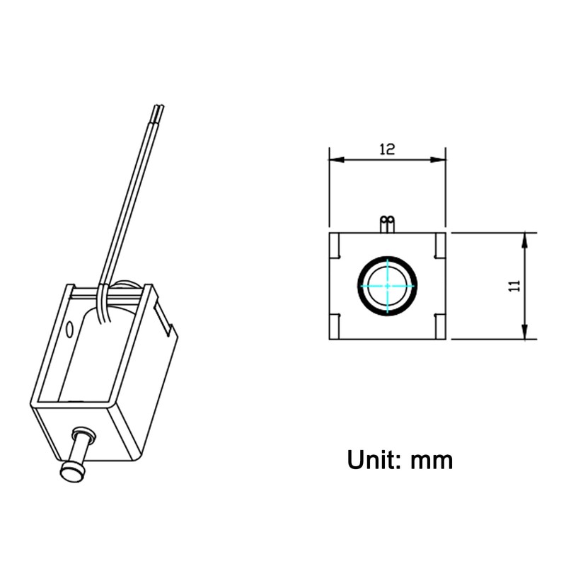 2PCS Push Pull Solenoid DC24V 5mm Stroke Through-Hole Solenoid Magnet