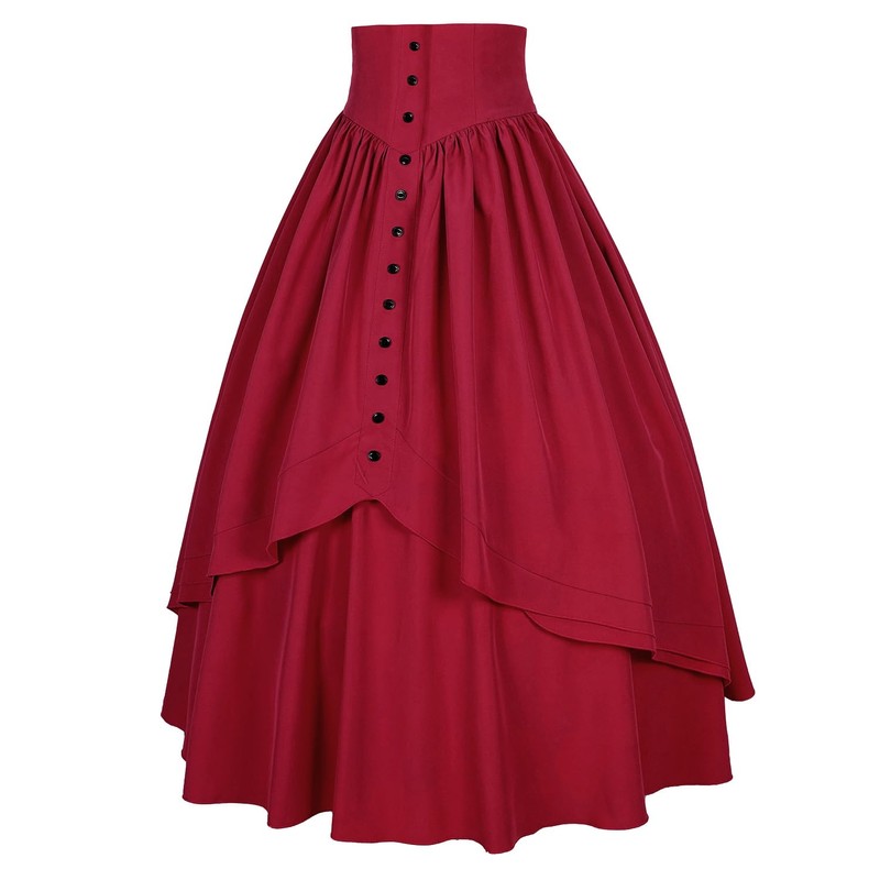 Mingyuezai - Falda victoriana para mujer estilo campesino renacentista medieval,