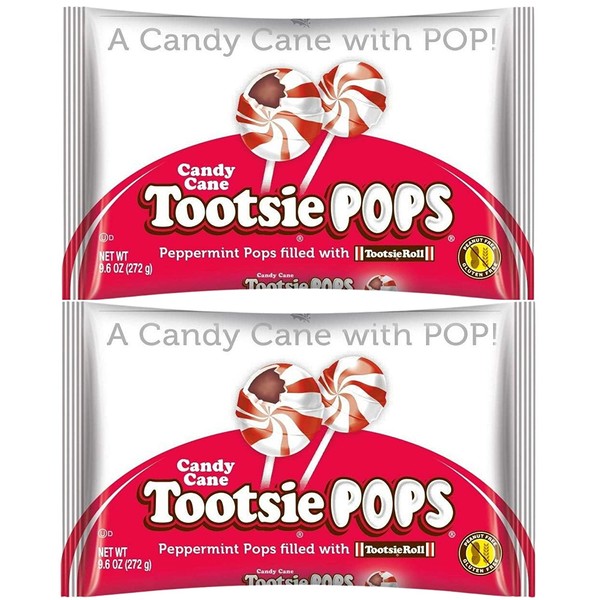 Candy Cane Tootsie Pops 9.6 Ounce (2-Pack)