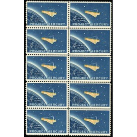 Friendship 7 - John Glen - Project Mercury (Block of 10 Stamps - Scott #1193)