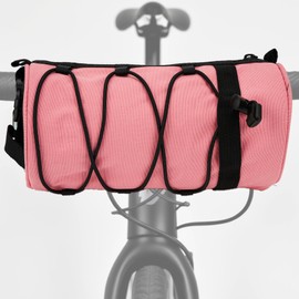 RidingRush Bicycle Handlebar Bag for Adults – Waterproof Bike Front Bag with Side Pockets & Elastic Band, Cycling Handlebar Bag for Road, MTB & Commuter Bikes (Pink)