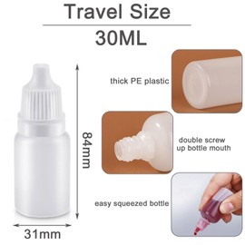 Apstaqeoo 10Pcs, 30Ml Plastic Dropper Bottles, Empty Squeezable Eye Liquid Dropper Bottle Refillable Sample Containers Small Paint Dropper Bottles with Cap, Funnel, Label, Dropper for Essential Oil