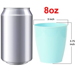 Youngever 8 Ounce Kids Cups - 9 Pack Unbreakable Toddler Drinking Cups (Coastal Colors)