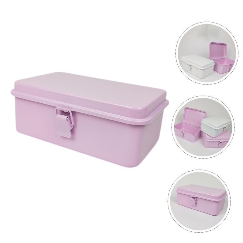 Tofficu Metal Toolbox Organizer Sturdy Tool Storage Case for Garage
