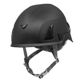 Bullhead Safety Head Protection HH-CH1-CB - Matte Black Graphite Climbing Style Protective Helmet with Six-Point Ratchet Suspension and Four-Point Chin Strap