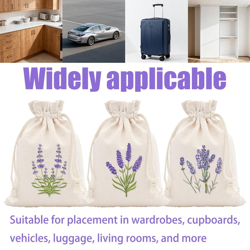 6 Pcs Lavender Bags,Dried Lavender Sachet Empty for Wardrobes and