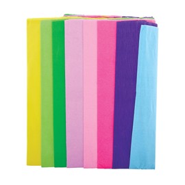 Baker Ross FX480 Pastel Crepe Paper Value Pack - Pack of 8 sheets, Craft Essentials for Kids Arts and Crafts