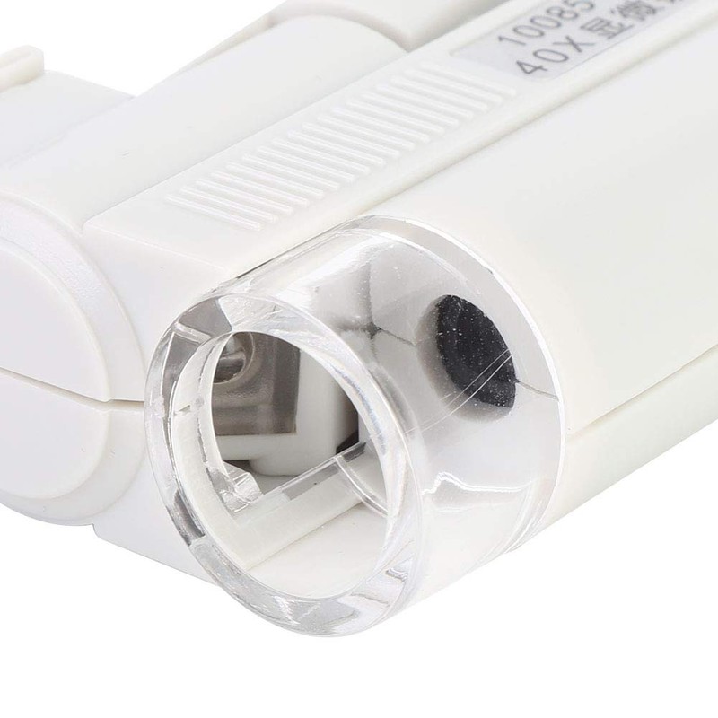 Plastic Magnifier LED Microscope Handheld Pocket Sized Microscope 40X Zoom
