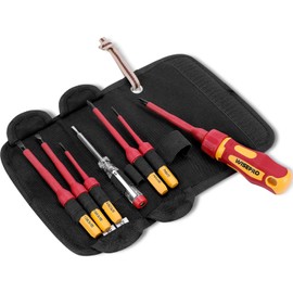 WISEPRO 1000V Insulated Screwdrivers Set with Pouch, 8 PCS Electrical Screwdriver Repair Tools, Interchangeable Phillips/Slotted Magnetic Tip