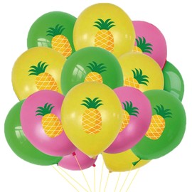 HADCKJA Pineapple Balloons Summer Party Decorations Pineapple Yellow Green Rose Red Latex Balloons Pineapple Themed Party Fruit Balloons Decorations Hawaiian Party Arch Decor Supplies 12Pcs
