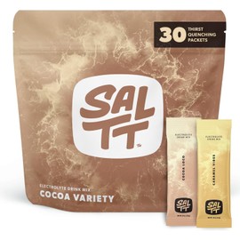 Keto Chow Paquetes de electrolitos en polvo SALTT, sabor cacao (30 sobres) - Magnesio, potasio, sodio, oligoelementos - Vegano, sin azúcar, sin gluten - T