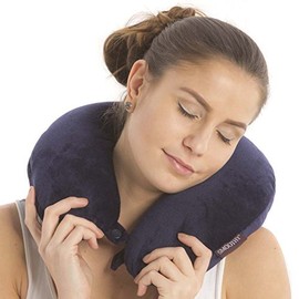 Smoothy Travel Neck Pillow with Micro Pearls Neck Pillow with Fleece Cover