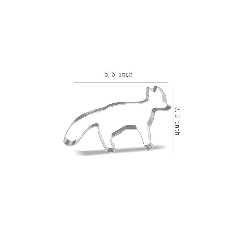 Fox Cookie Cutter - 5.5 x 3.2 inch - Stainless