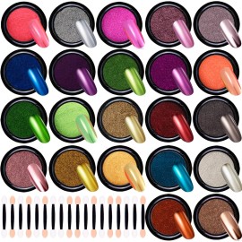 Duufin 22 Colors Nail Chrome Powder Metallic for Mirror color 2
