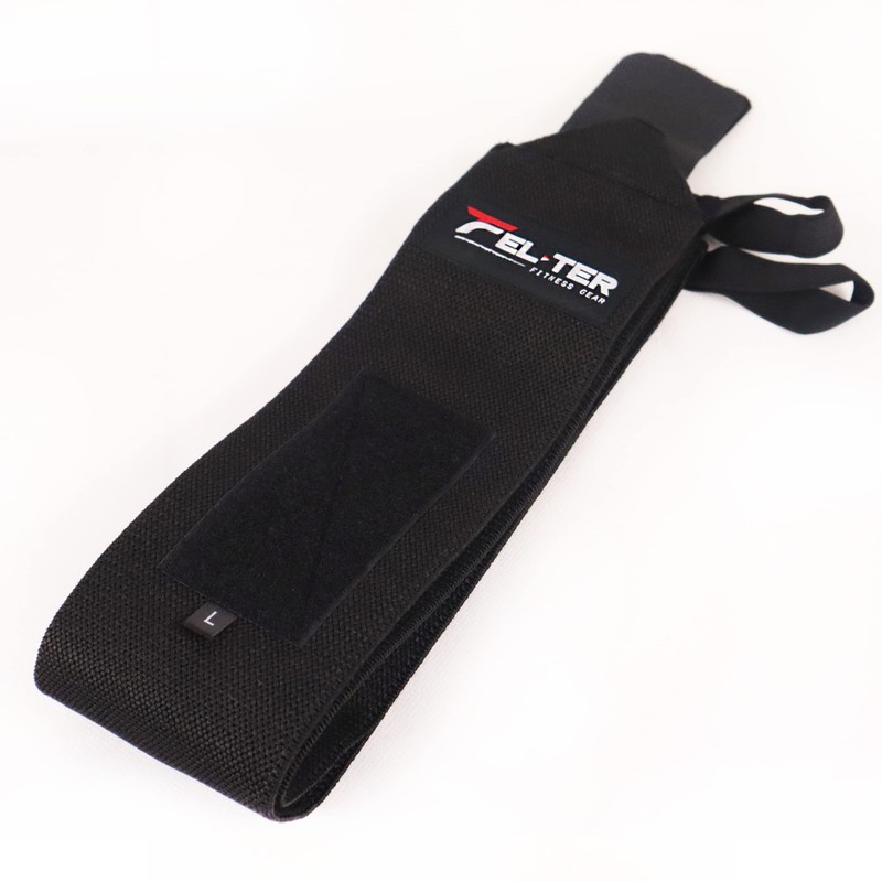 MUÑEQUERA ELASTICA 1 PAR, PARA GYM, PESAS, CROSSFIT, GIMNASIO (Negro)