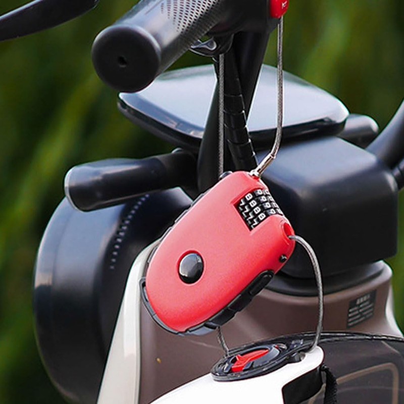 Dsadrwq 2 Pcs Portable Steel Wire Lock Cable Anti-Theft Telescopic