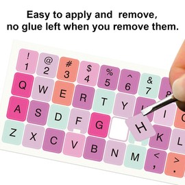 Baoulee 2pcs Universal English Alphabet Keyboard Stickers for Computers, Laptops, Notebooks, and Desktop Keyboards (Purple)