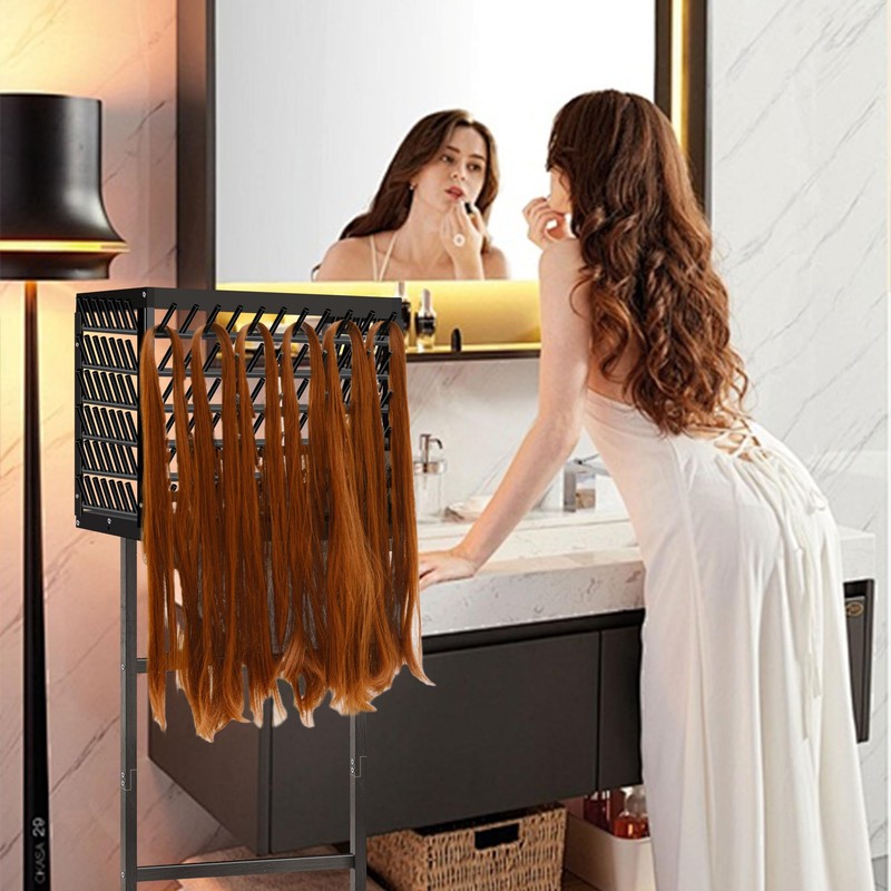 GENMOUS Black Braiding Hair Rack - 150 Pegs, Tri-Sided Braid