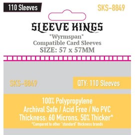 Wyrmspam Standard Sleees (57 X 57 MM) 110 Pack, 60 Microns