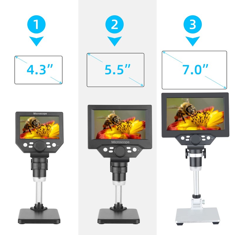 LCD Digital USB Microscope, Koolertron 5.5 Inch 1080P 8 Megapixel