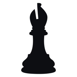 Applicable Pun Chess Bishop Piece Silhouette - Vinyl Decal for Outdoor Use on Cars, ATV, Boats, Windows and More - Black 3 inch