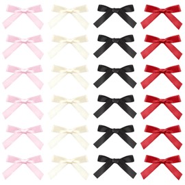 loghohu 24Pcs Hair Bows for Women Mini Cute Bow Hair Clips Mini Bows for Hair Women Bow Hair Clips Small Hair Clips Solid Color Hair Ribbon Alligator Clips Cute Hair Clips Ribbon Bows for Hair Design