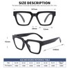OWTXIS Oversized Square Reading Glasses for Women Oprah Style Blue