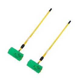 Mytee Products 2 - Pack 10" Bi-Level Car Wash Brush and 5' to 13' Extendable Handle w/Soft Bristles Suitable for Auto RV Truck Boat Camper Exterior Washing Cleaning, Green