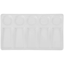 Tofficu 3pcs Ceramic Artist Palette Ceramic Tray Acrylic Paint Palette Ceramic Mixing Tray Watercolor Palettes Rectangular Ceramic Palette Paint Tray Student White Ceramics Paint Supplies