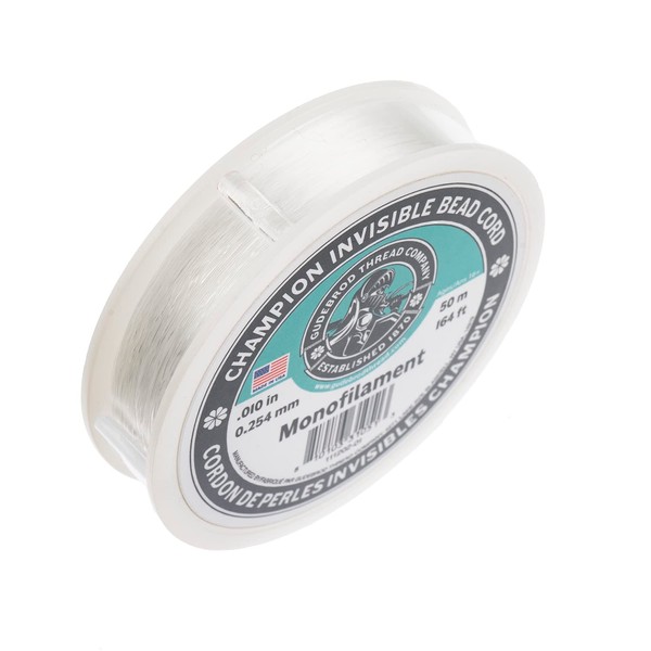 Gudebrod Champion Invisible Bead Cord Monofilament .010in (0.254mm) Diameter 50m