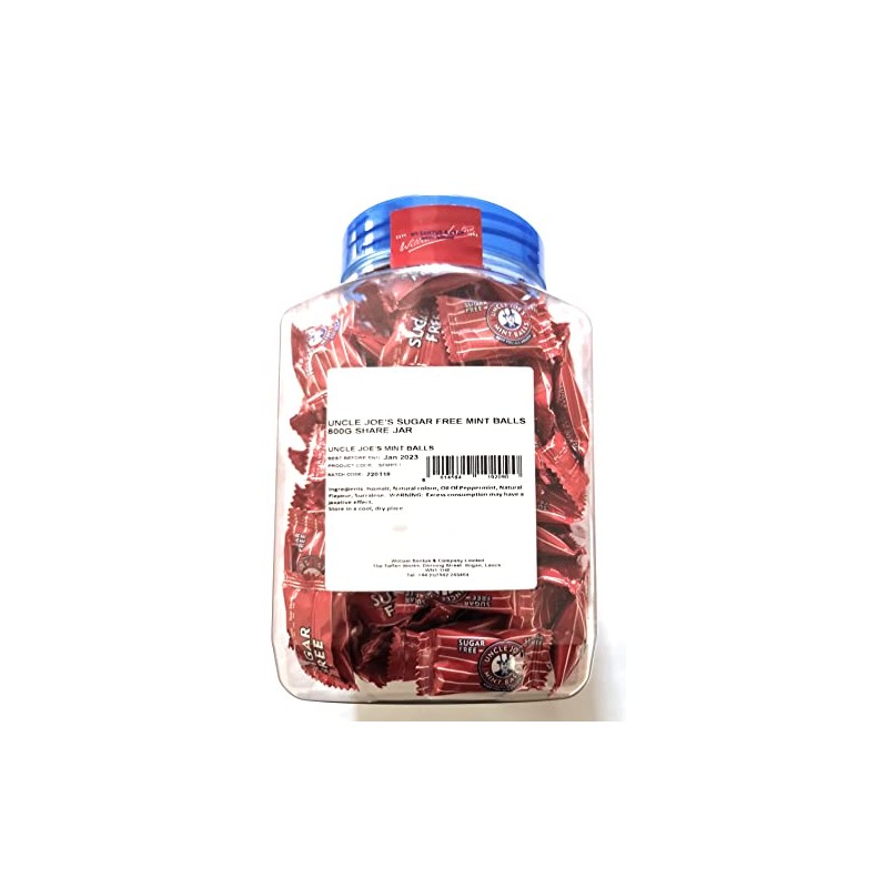 Uncle Joe's Sugar Free Mint Balls 800g Jar