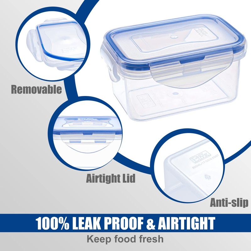 EASYLOCK 6 Pack 180ML Small Food Containers with Lids Airtight