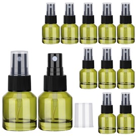 Segbeauty 0.5oz Empty Small Travel Spray Bottle for Hair, 12pcs Refillable Mini Glass Spray Bottles for Perfume, 15ml Green Fine Mist Atomizer Cologne Travel Bottle Sprayer, Liquid Containers Bottles