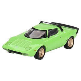 TrueScale Miniatures MINI GT 1/64 Lancia Stratos HF Stradale Verde Chiaro Lime Green Left Handle, Finished Product