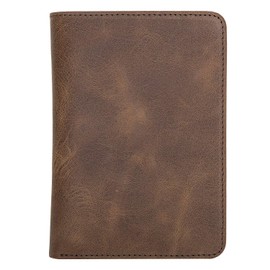 Badge Wallet, All Leather, Fits Any Shape Badge-Saddle Brown (Pin Back)