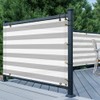 TANG 3' x 21' Gray White Stripe Balcony Privacy Screen