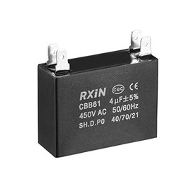 uxcell Ceiling Fan Capacitor CBB61 4uF 450V AC Double Insert Metalized Polypropylene Film Capacitors 47x17.5x34.5mm for Water Pump Motor Generator