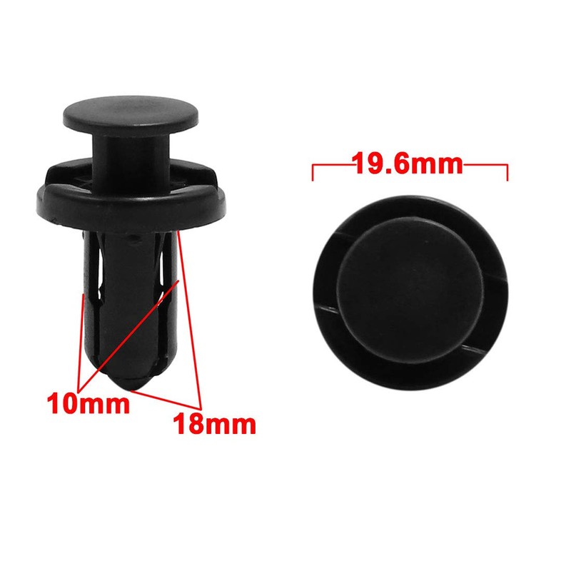 X AUTOHAUX 10pcs 10mm Hole Black Car Fender Bumper Plastic