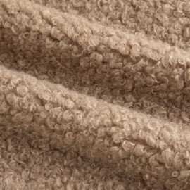 Joyouth Pack of 2 Curly Teddy Wool Faux Fur Throw Pillow Covers Fuzzy Accent Soft Sherpa Pillowcases Sheepskin Fleece Decorative Cushion Case for Sofa Couch Living Room 16x16 Inch Khaki