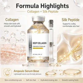 Silk Peptide Intensive Lifting Ampoule, Deep Collagen Copper Peptides Serum Niacinamide, Precision Applicator, Wrinkle Remover Instant Anti-Aging, Skin Tightening Firming for Smoothing, Hydration