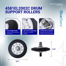 【UPGRADED】Dryer Roller Repair Kit for LG Kenmore DLE0442W DLGX3371W DLE5977W DLE2516W DLE2301R DLE5955W Dryers – Includes 4581EL2002C Drum Rollers 4561EL3002A Idler Pulley 4400EL2001A Belt & Spring