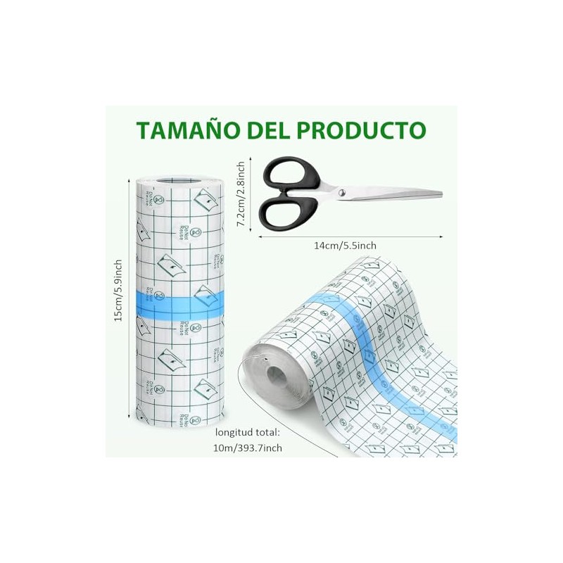 Vendaje para Tatuajes, 10 m * 15 cm Cinta Película