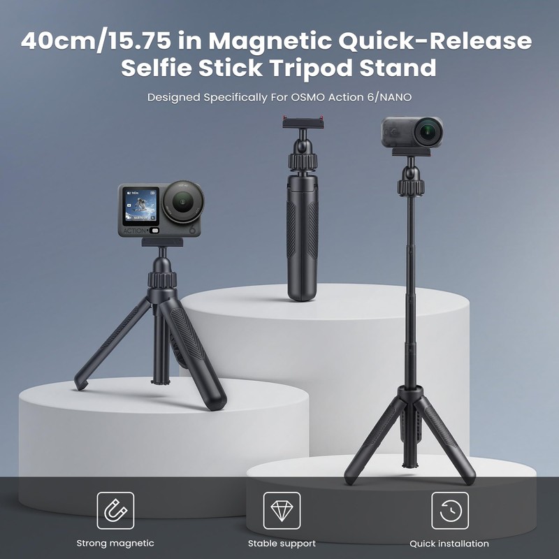 Walking Way 40cm/15.75" Selfie Stick Tripod for DJI Osmo Action