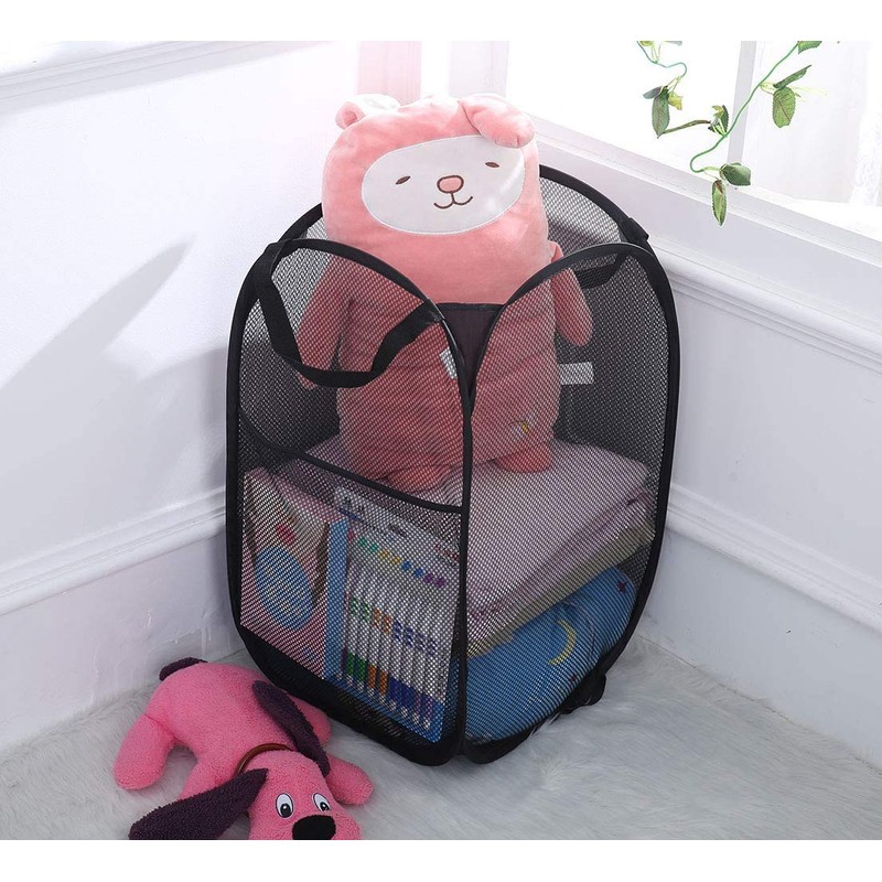 Bud Mesh Pop up Laundry Hamper with Portable Handles, Collapsible