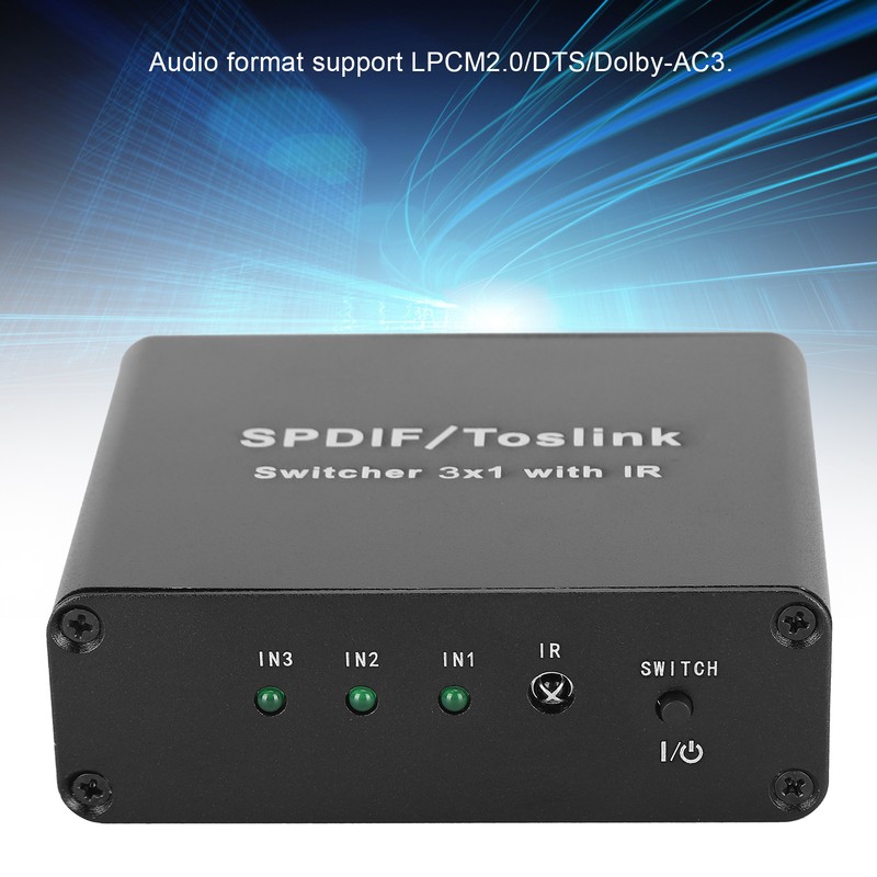 SPDIF/for TosLink Switcher 3x1 Switching Device with Remote Control 3