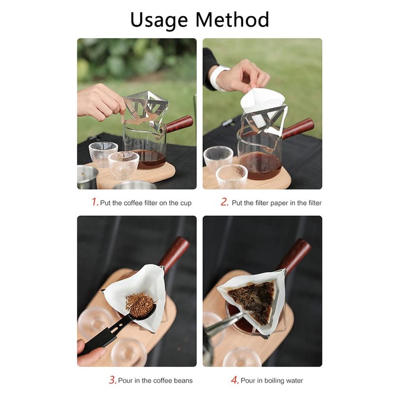 Collapsible Coffee Filter, Stainless Steel Reusable Cone Coffee Filter for